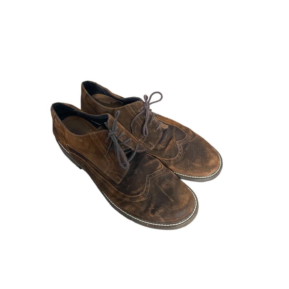NAOT‎ MAGNATE sz 47 12.5 13 Brown leather suede oxford wingtip